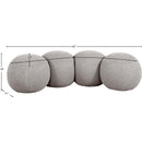 Meridian Apollo Taupe Boucle Fabric Bench IMAGE 9