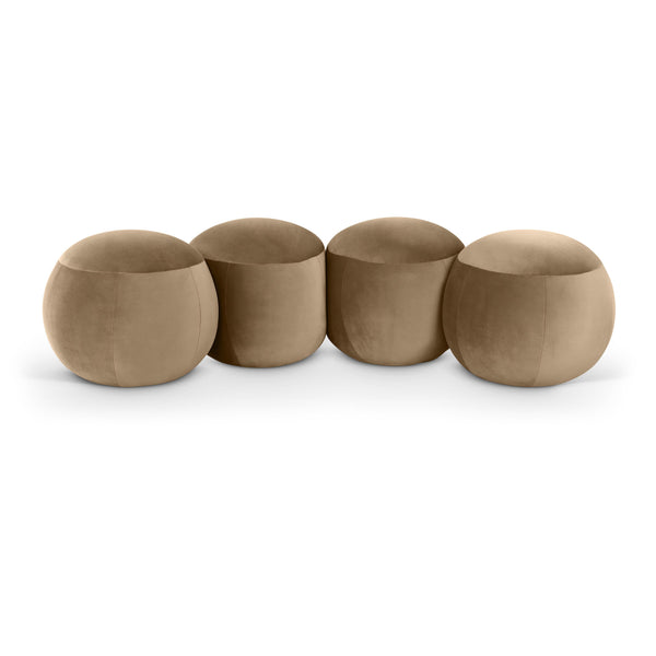 Meridian Apollo Beige Velvet Bench IMAGE 1