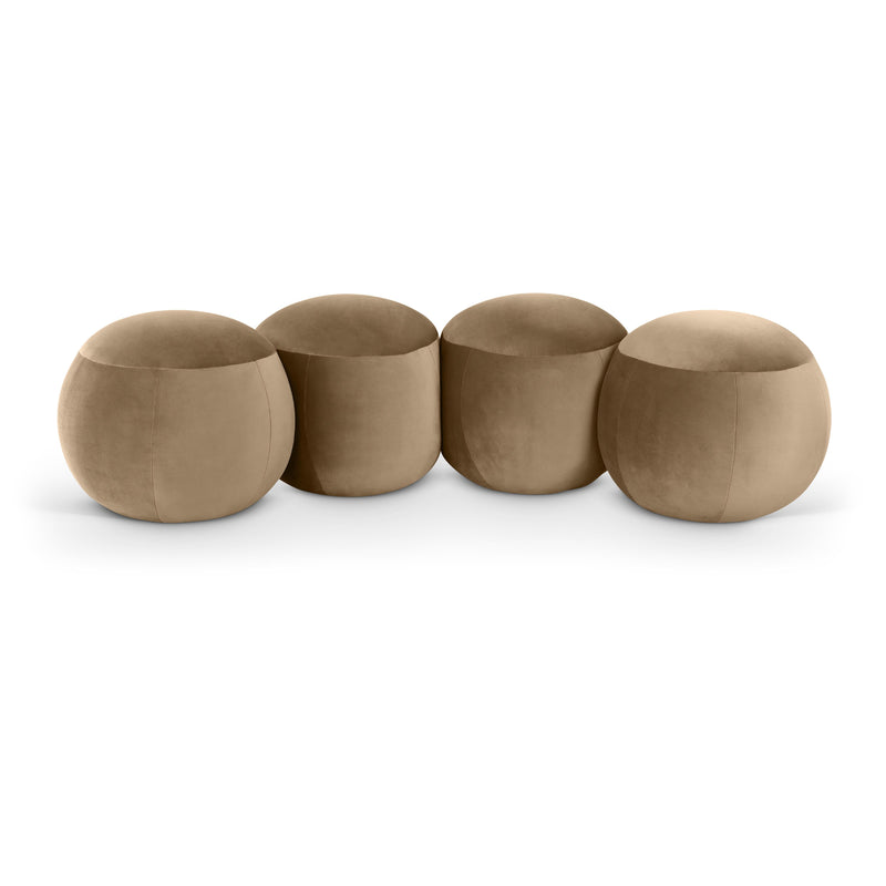 Meridian Apollo Beige Velvet Bench IMAGE 1