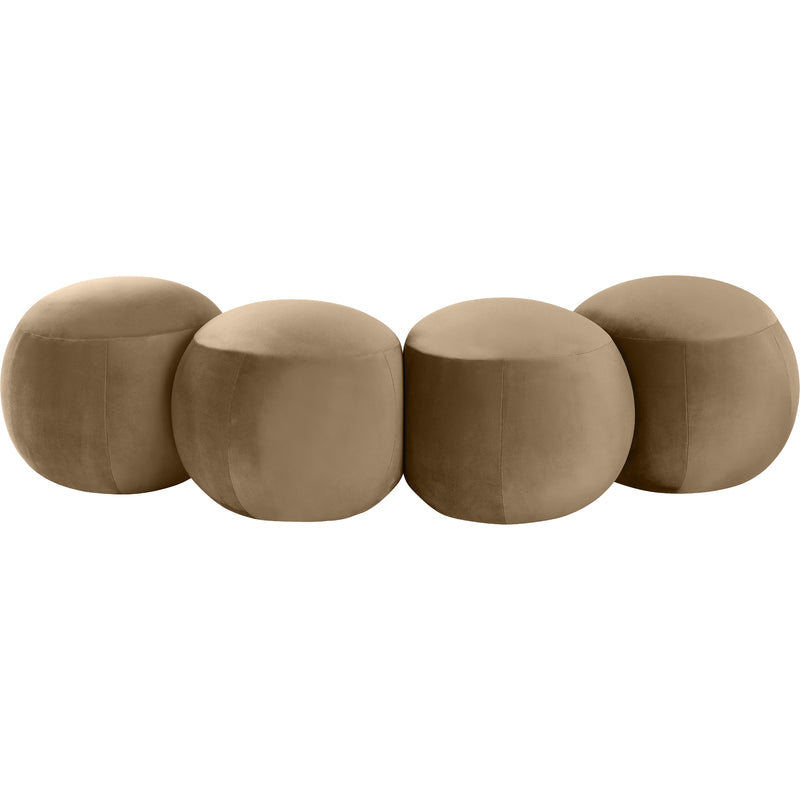 Meridian Apollo Beige Velvet Bench IMAGE 4
