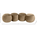 Meridian Apollo Beige Velvet Bench IMAGE 9