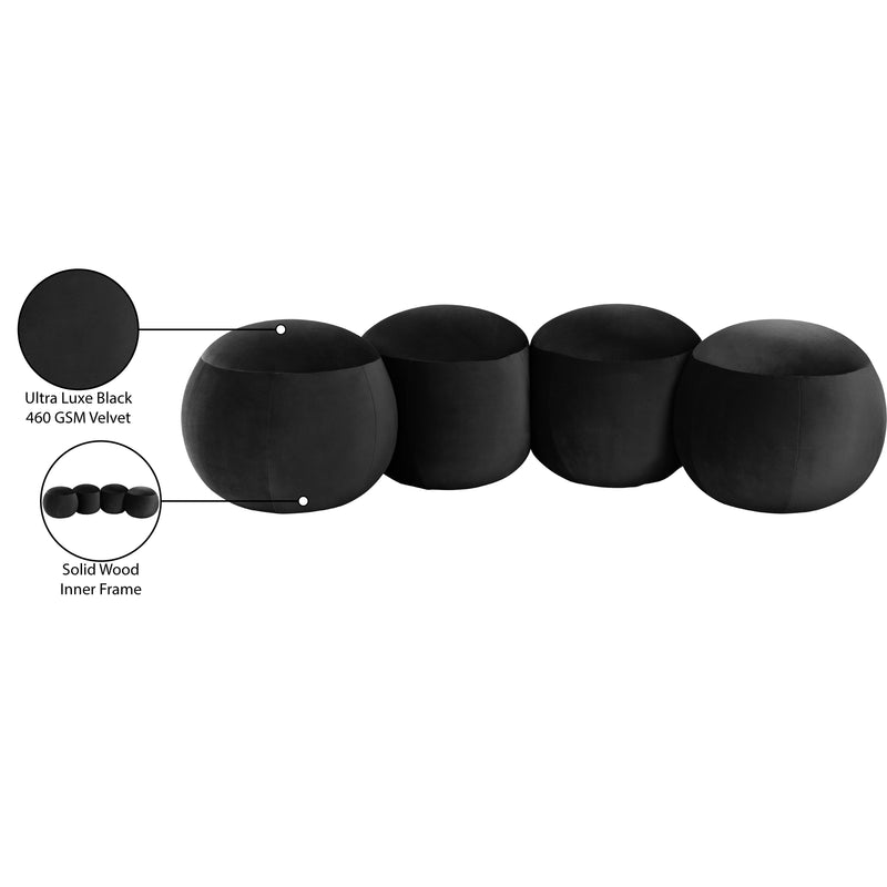 Meridian Apollo Black Velvet Bench IMAGE 10