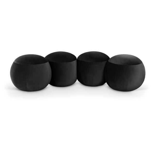 Meridian Apollo Black Velvet Bench IMAGE 1