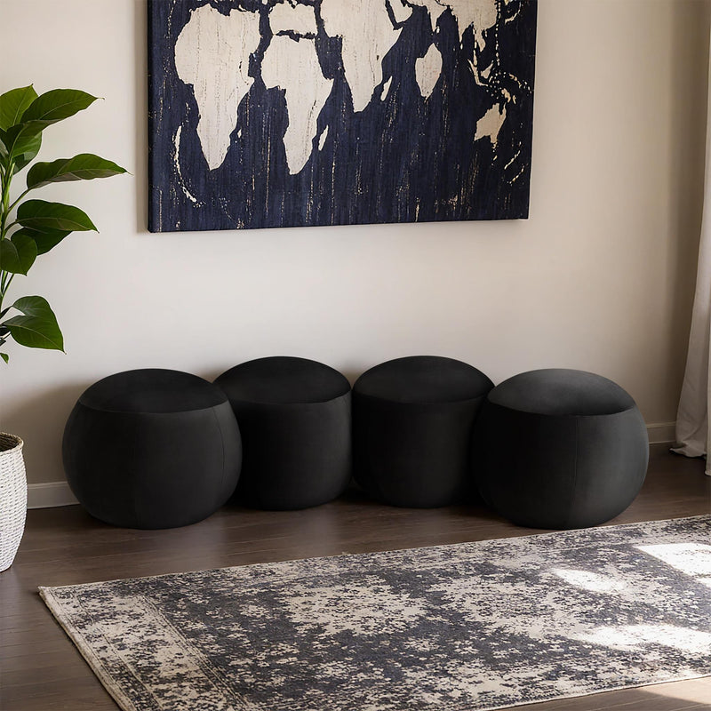 Meridian Apollo Black Velvet Bench IMAGE 2