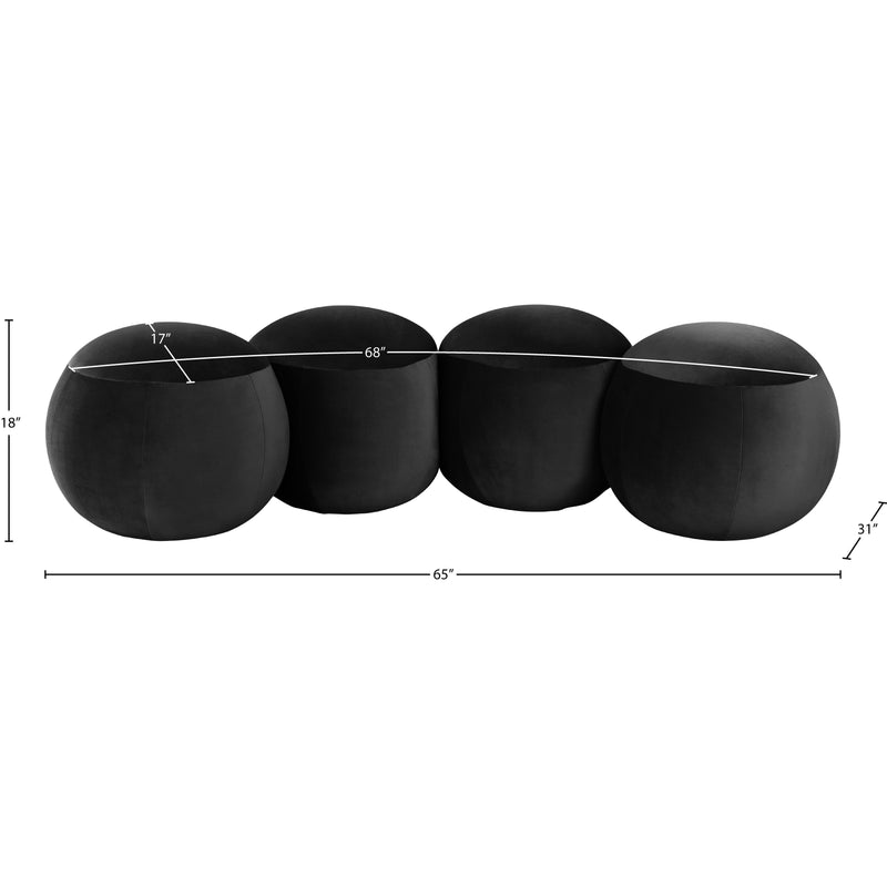 Meridian Apollo Black Velvet Bench IMAGE 9