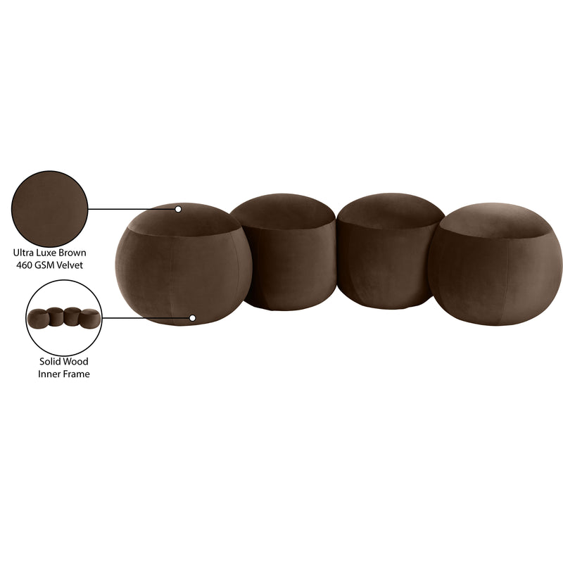 Meridian Apollo Brown Velvet Bench IMAGE 10