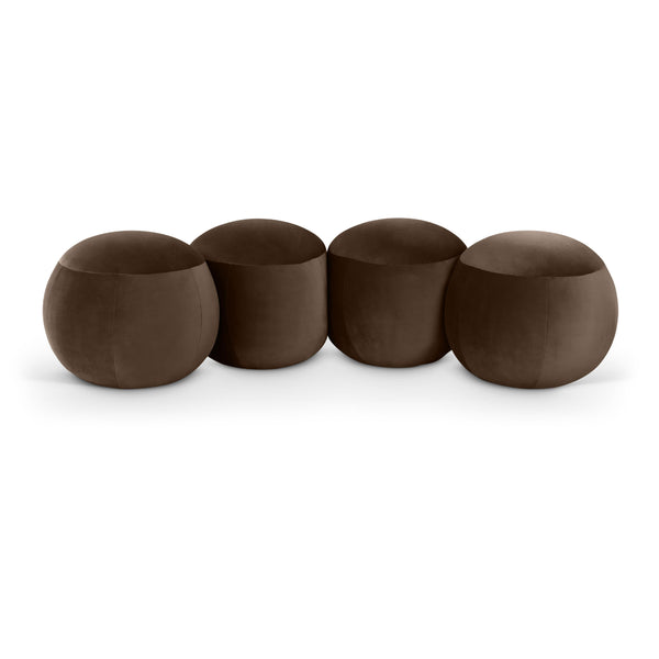 Meridian Apollo Brown Velvet Bench IMAGE 1
