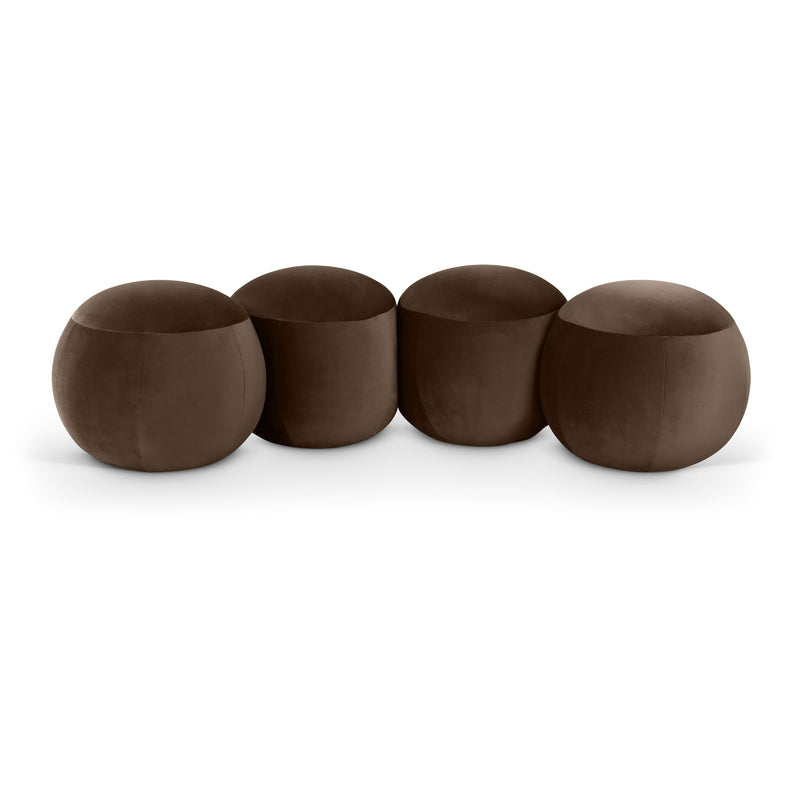 Meridian Apollo Brown Velvet Bench IMAGE 1