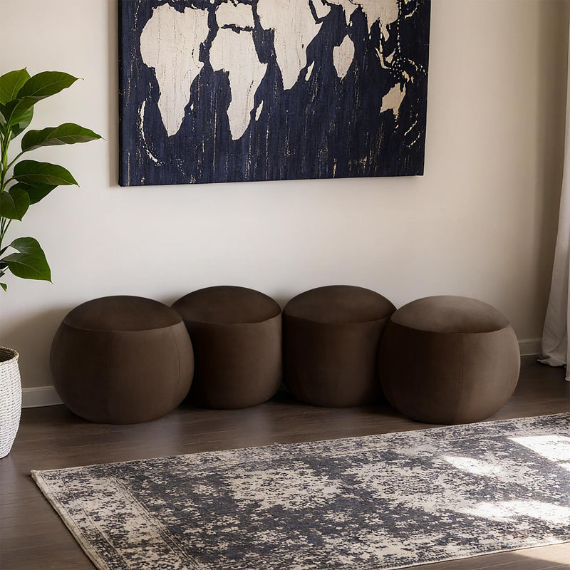 Meridian Apollo Brown Velvet Bench IMAGE 2