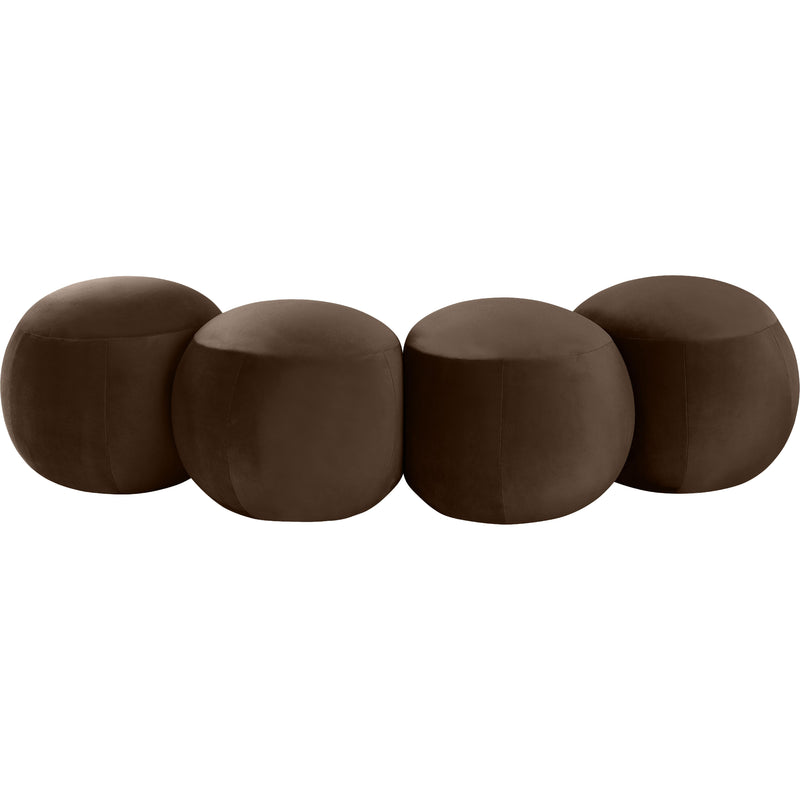 Meridian Apollo Brown Velvet Bench IMAGE 4