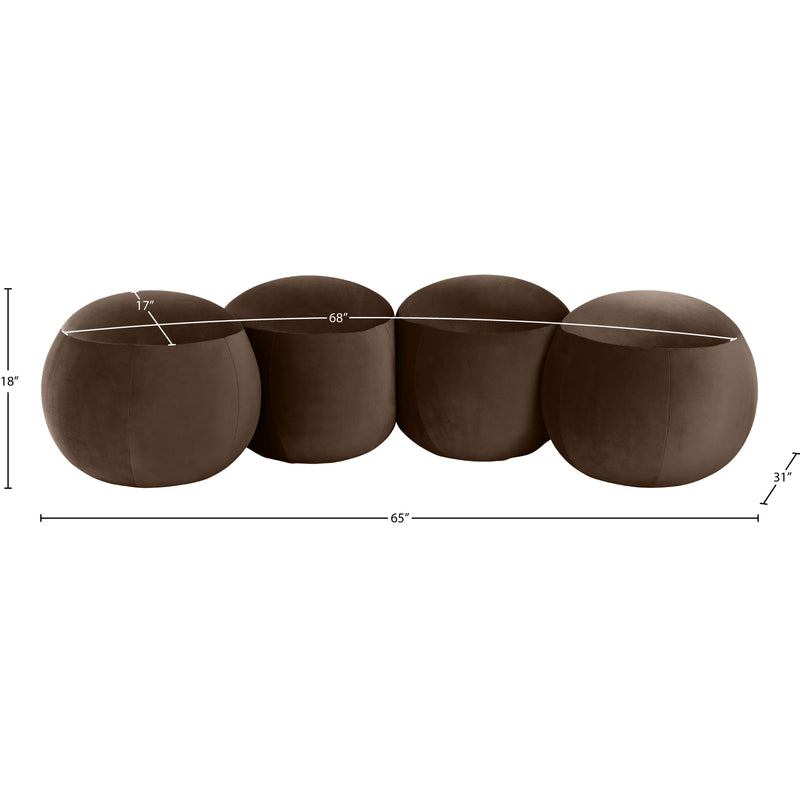 Meridian Apollo Brown Velvet Bench IMAGE 9