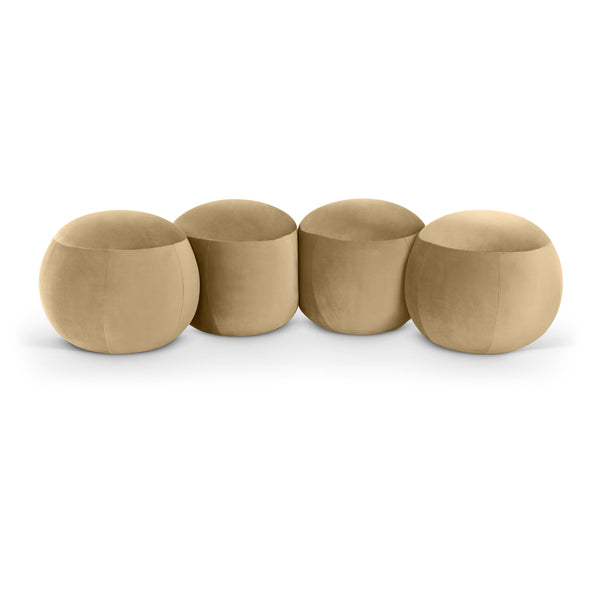 Meridian Apollo Camel Velvet Bench IMAGE 1
