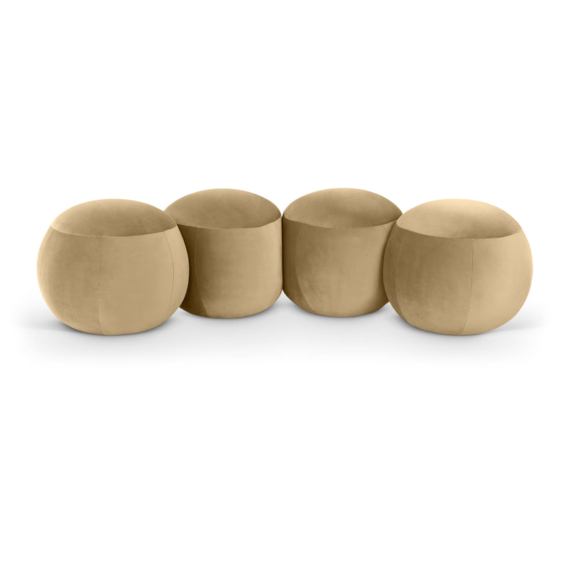 Meridian Apollo Camel Velvet Bench IMAGE 1