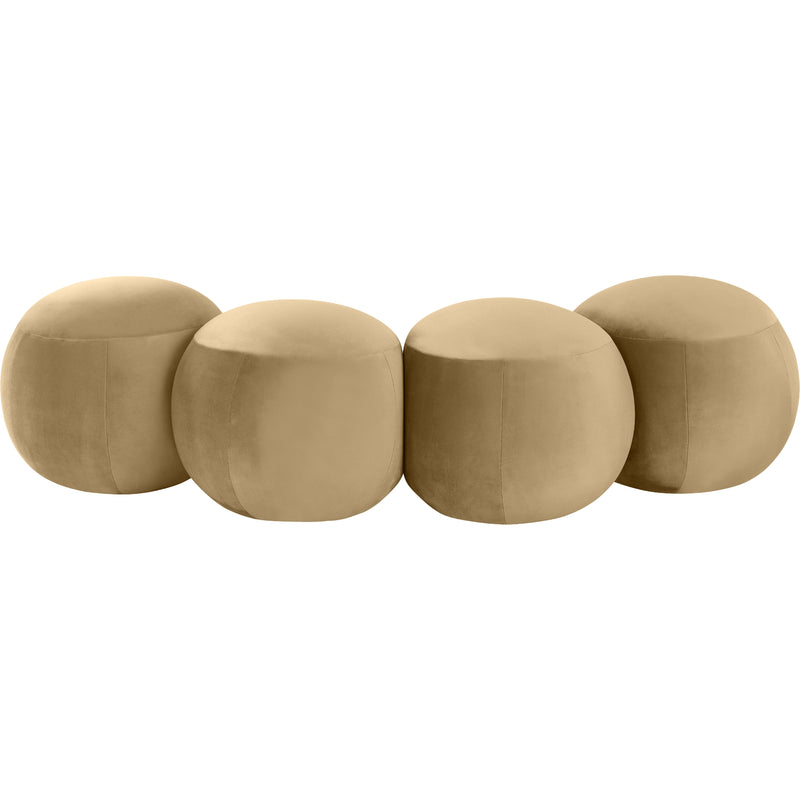 Meridian Apollo Camel Velvet Bench IMAGE 4