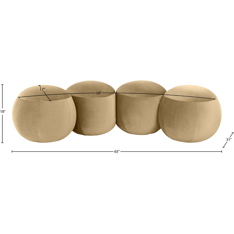 Meridian Apollo Camel Velvet Bench IMAGE 9