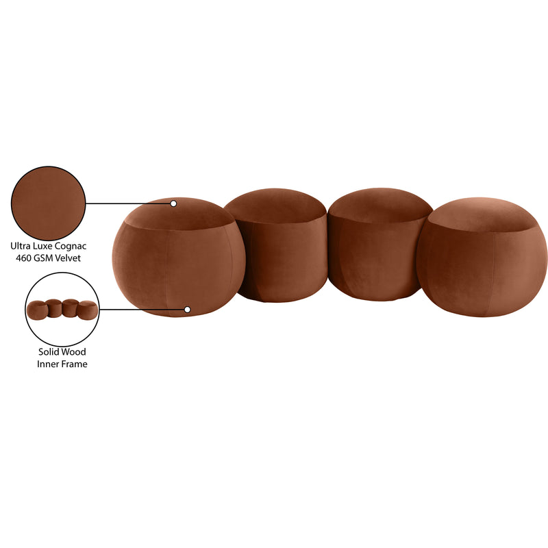 Meridian Apollo Cognac Velvet Bench IMAGE 10