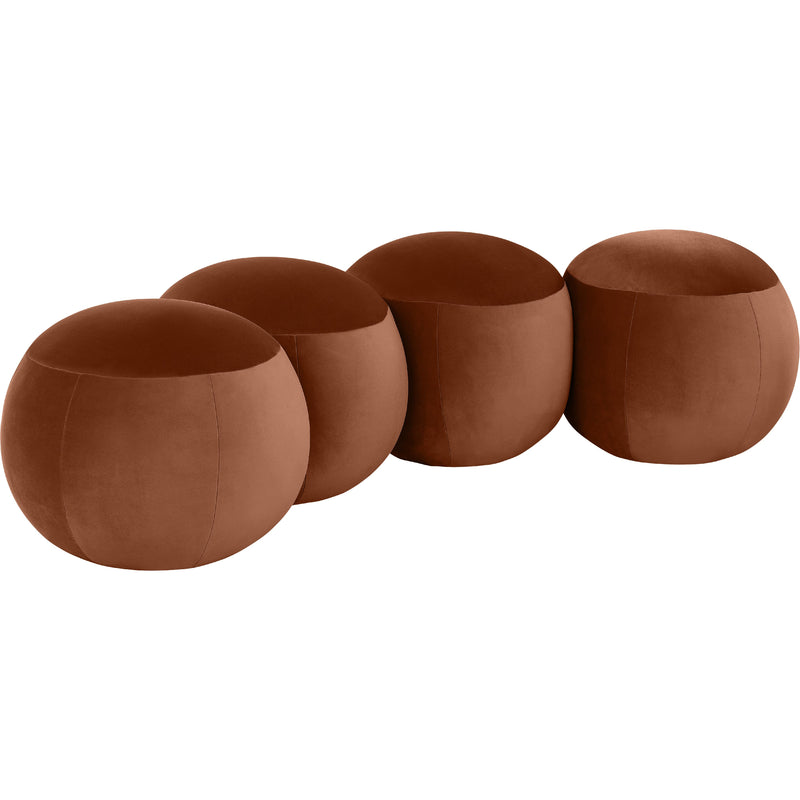 Meridian Apollo Cognac Velvet Bench IMAGE 3