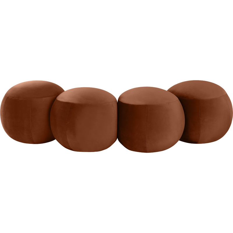 Meridian Apollo Cognac Velvet Bench IMAGE 4