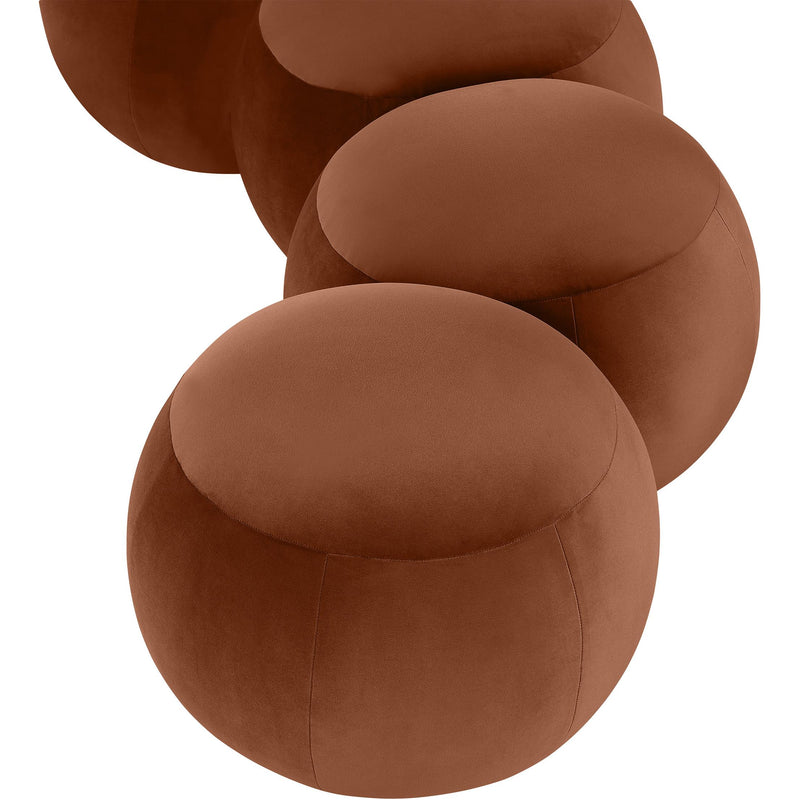 Meridian Apollo Cognac Velvet Bench IMAGE 7