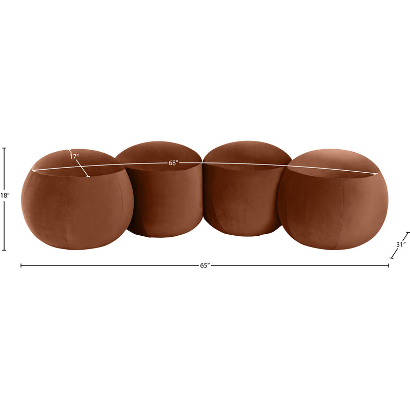 Meridian Apollo Cognac Velvet Bench IMAGE 9