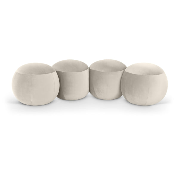 Meridian Apollo Cream Velvet Bench IMAGE 1