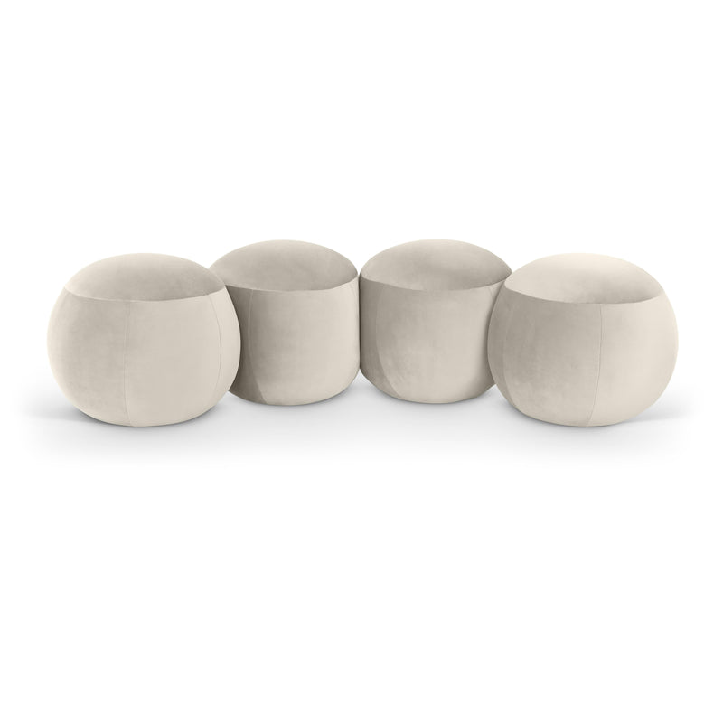 Meridian Apollo Cream Velvet Bench IMAGE 1