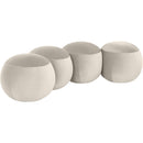 Meridian Apollo Cream Velvet Bench IMAGE 3