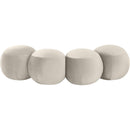 Meridian Apollo Cream Velvet Bench IMAGE 4