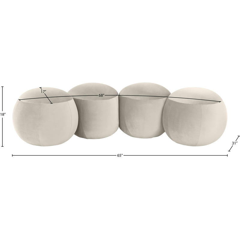 Meridian Apollo Cream Velvet Bench IMAGE 9