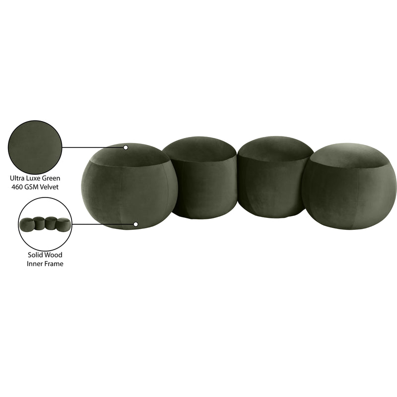 Meridian Apollo Green Velvet Bench IMAGE 10