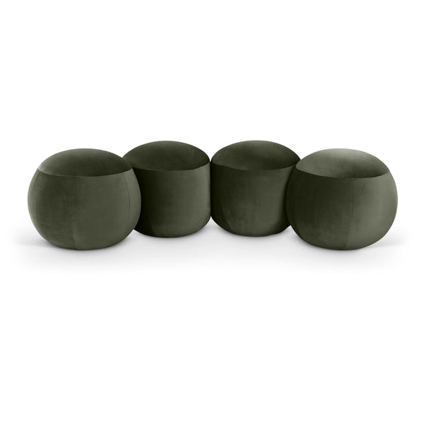 Meridian Apollo Green Velvet Bench IMAGE 1