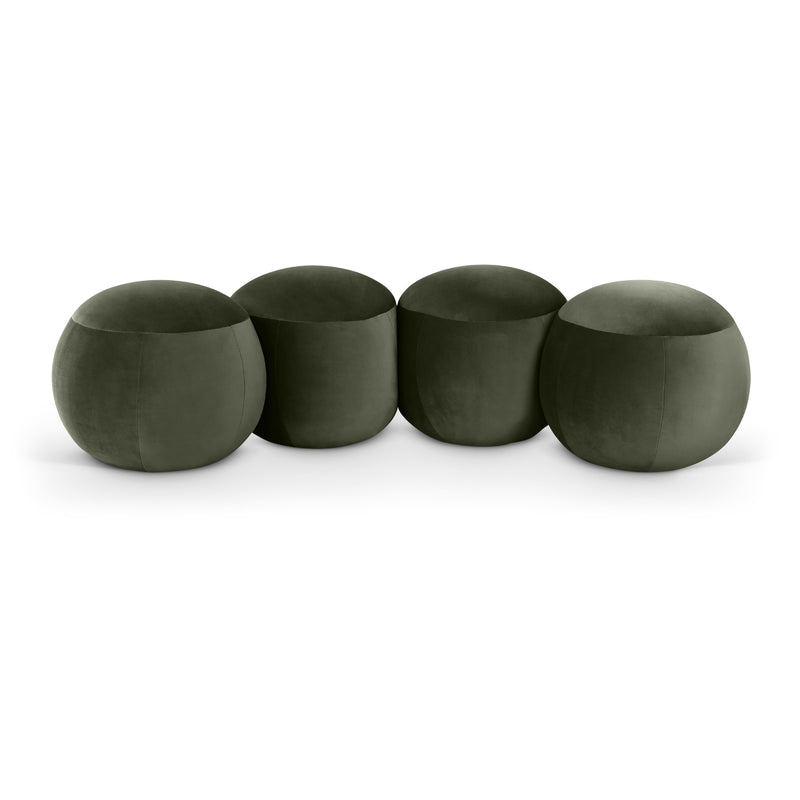 Meridian Apollo Green Velvet Bench IMAGE 1
