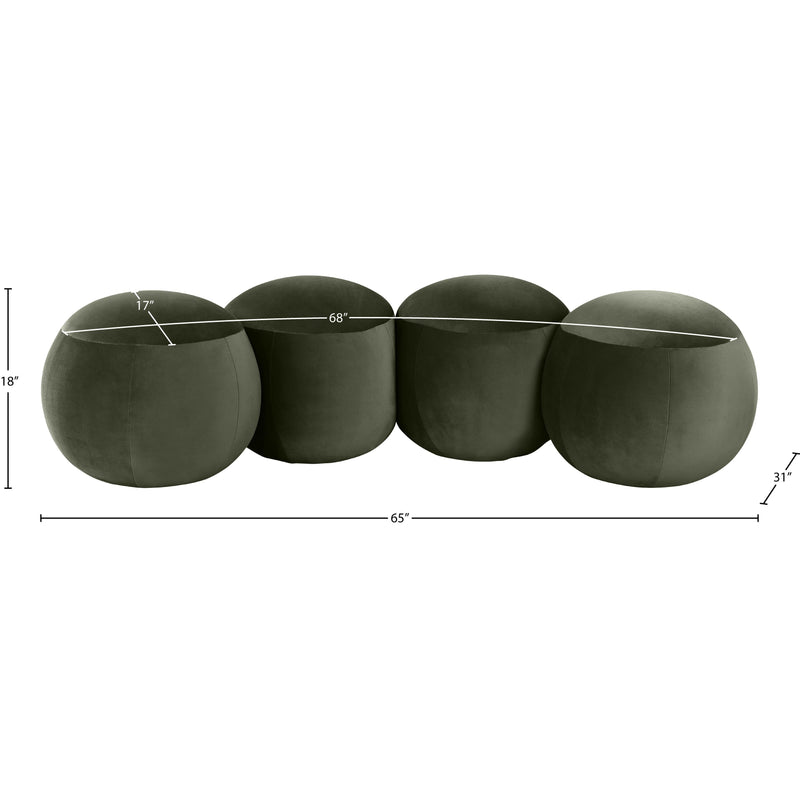 Meridian Apollo Green Velvet Bench IMAGE 9