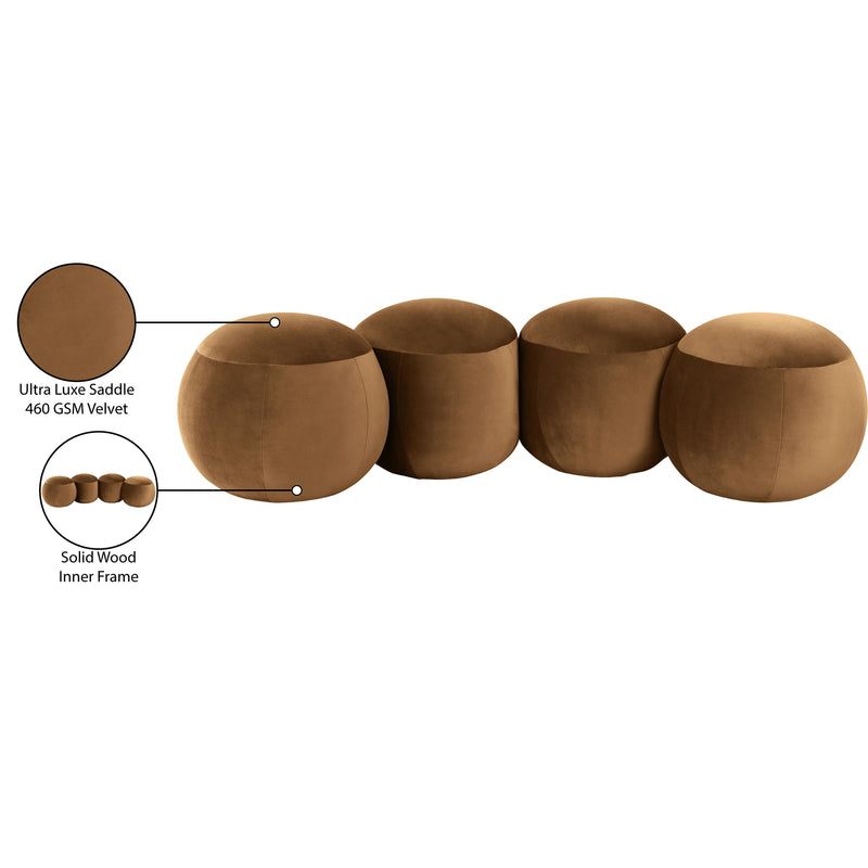 Meridian Apollo Saddle Velvet Bench IMAGE 10