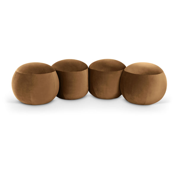 Meridian Apollo Saddle Velvet Bench IMAGE 1