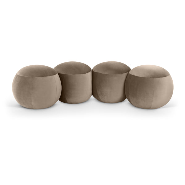 Meridian Apollo Taupe Velvet Bench IMAGE 1