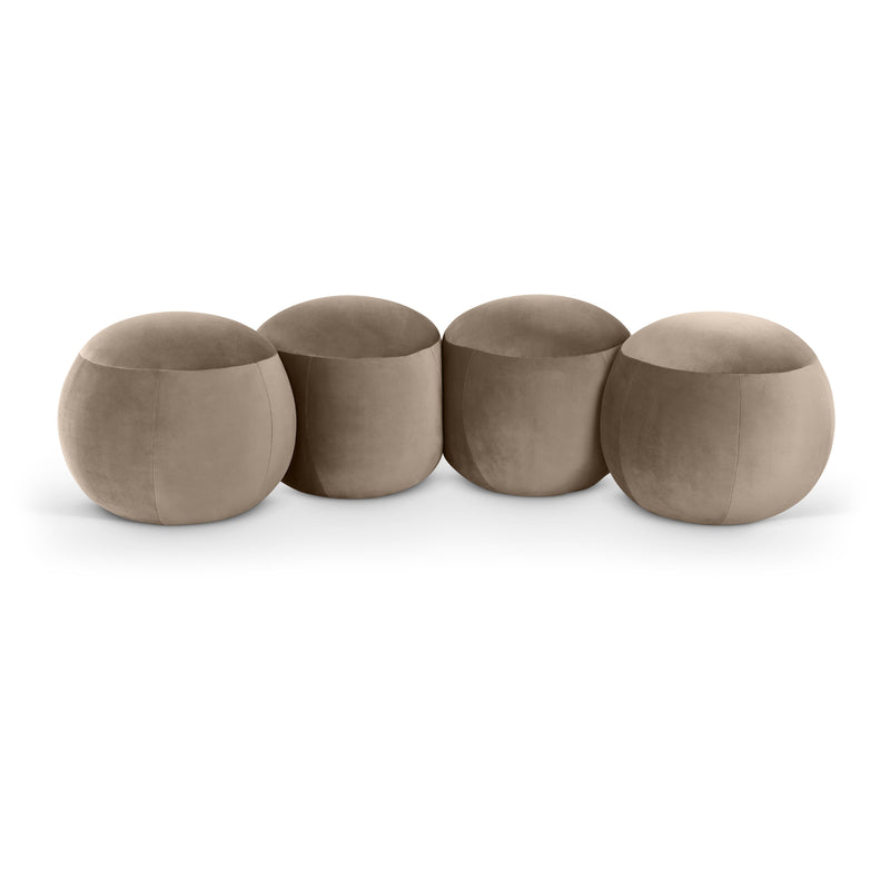 Meridian Apollo Taupe Velvet Bench IMAGE 1