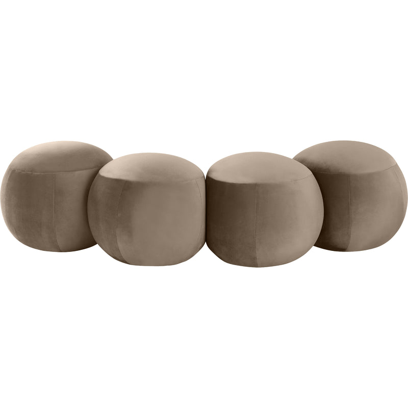 Meridian Apollo Taupe Velvet Bench IMAGE 4