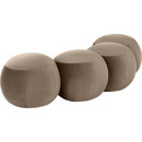 Meridian Apollo Taupe Velvet Bench IMAGE 6