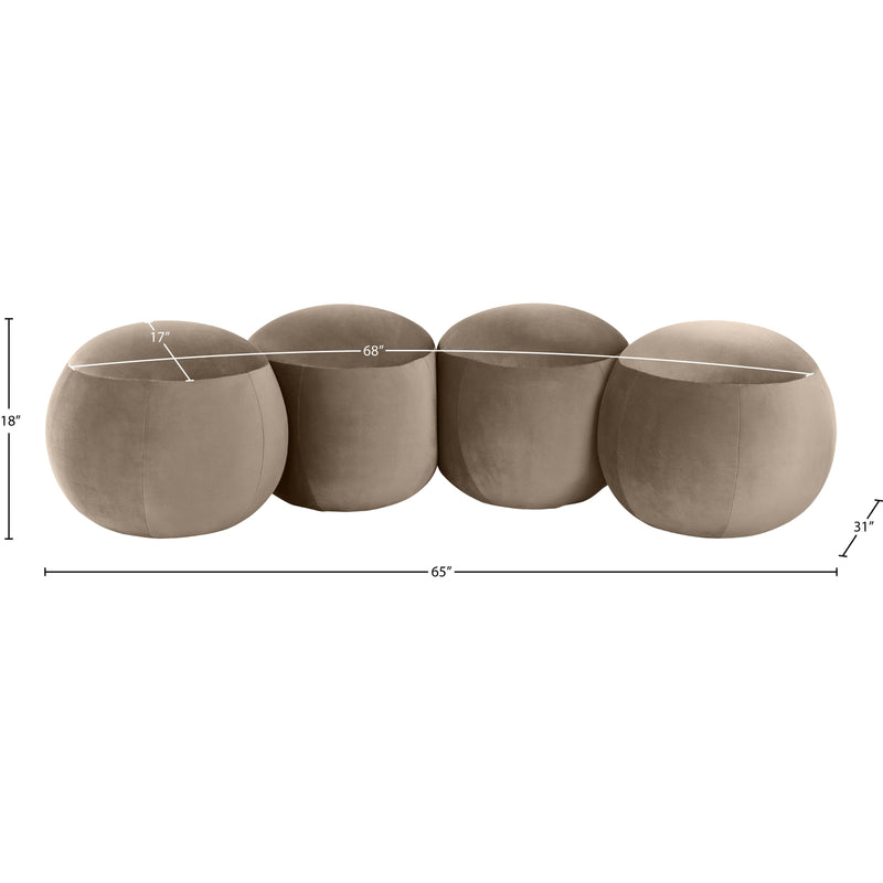 Meridian Apollo Taupe Velvet Bench IMAGE 9