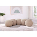 Meridian Apollo Beige Boucle Fabric Bench IMAGE 2