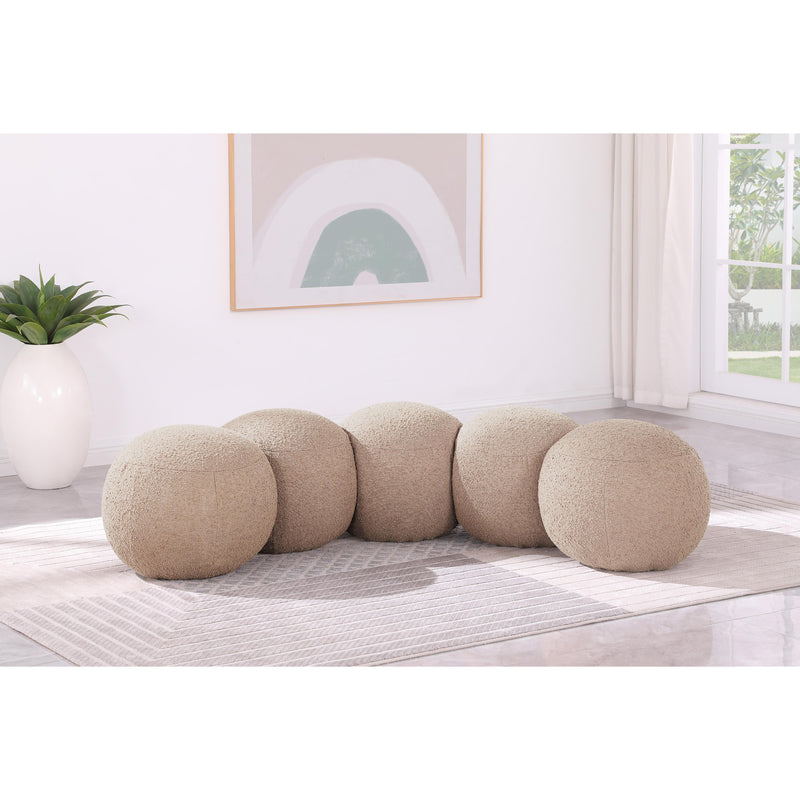 Meridian Apollo Beige Boucle Fabric Bench IMAGE 2