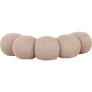 Meridian Apollo Beige Boucle Fabric Bench IMAGE 4