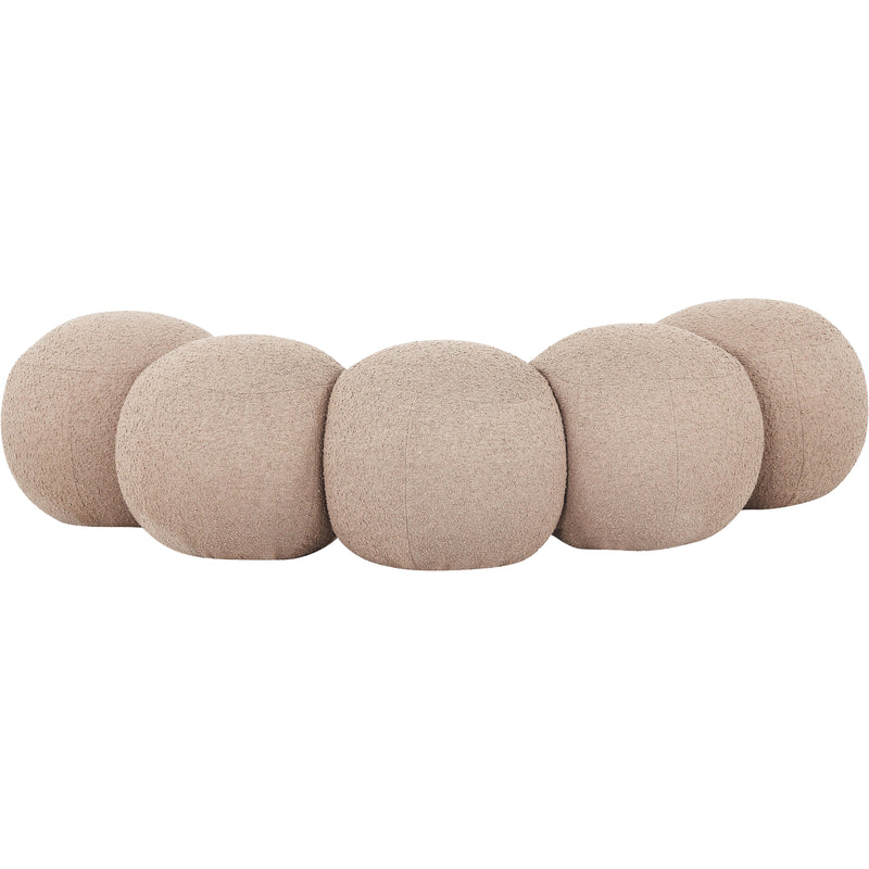 Meridian Apollo Beige Boucle Fabric Bench IMAGE 4