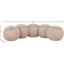 Meridian Apollo Beige Boucle Fabric Bench IMAGE 9