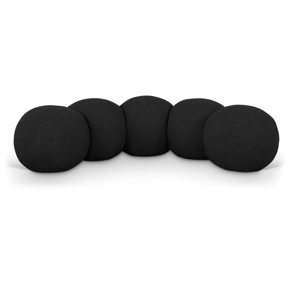 Meridian Apollo Black Boucle Fabric Bench IMAGE 1