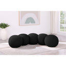 Meridian Apollo Black Boucle Fabric Bench IMAGE 2
