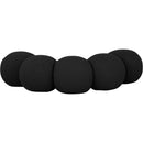 Meridian Apollo Black Boucle Fabric Bench IMAGE 4