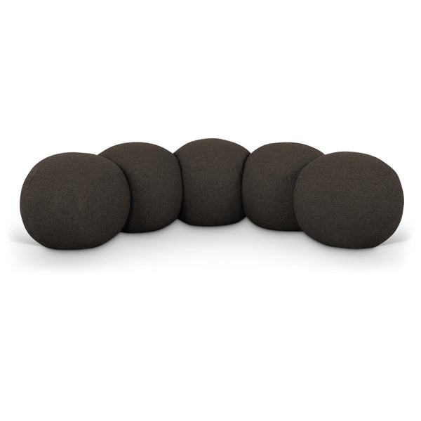 Meridian Apollo Brown Boucle Fabric Bench IMAGE 1
