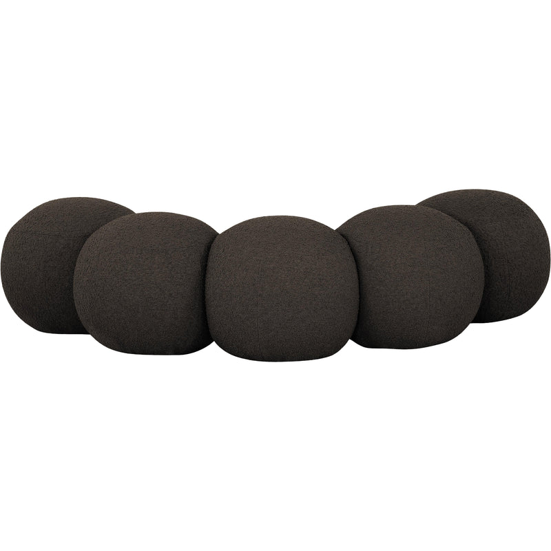 Meridian Apollo Brown Boucle Fabric Bench IMAGE 4